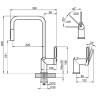 Смеситель для кухни GRANULA GR-8173 шварц с выдвижным изливом 8173 SHBAPC
